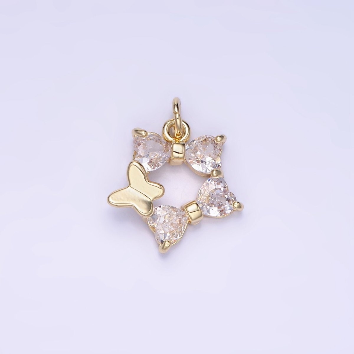 14K Gold Filled CZ Star with Butterfly Charm | AG-666