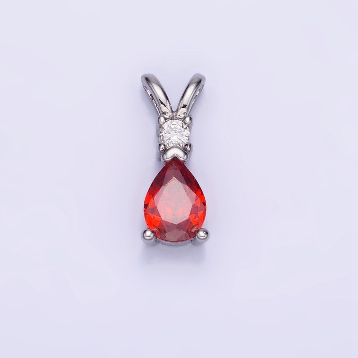 14K Gold Filled CZ Teardrop Birthstone Double Bail Pendant in Gold & Silver | AA1207 - AA1218
