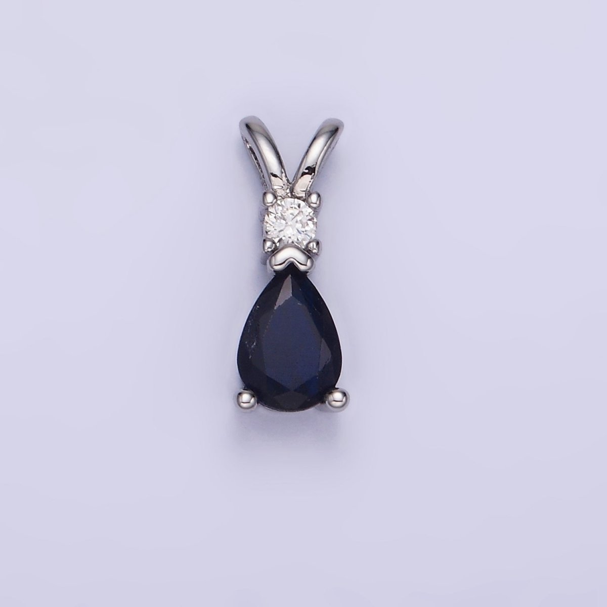 14K Gold Filled CZ Teardrop Birthstone Double Bail Pendant in Gold & Silver | AA1207 - AA1218