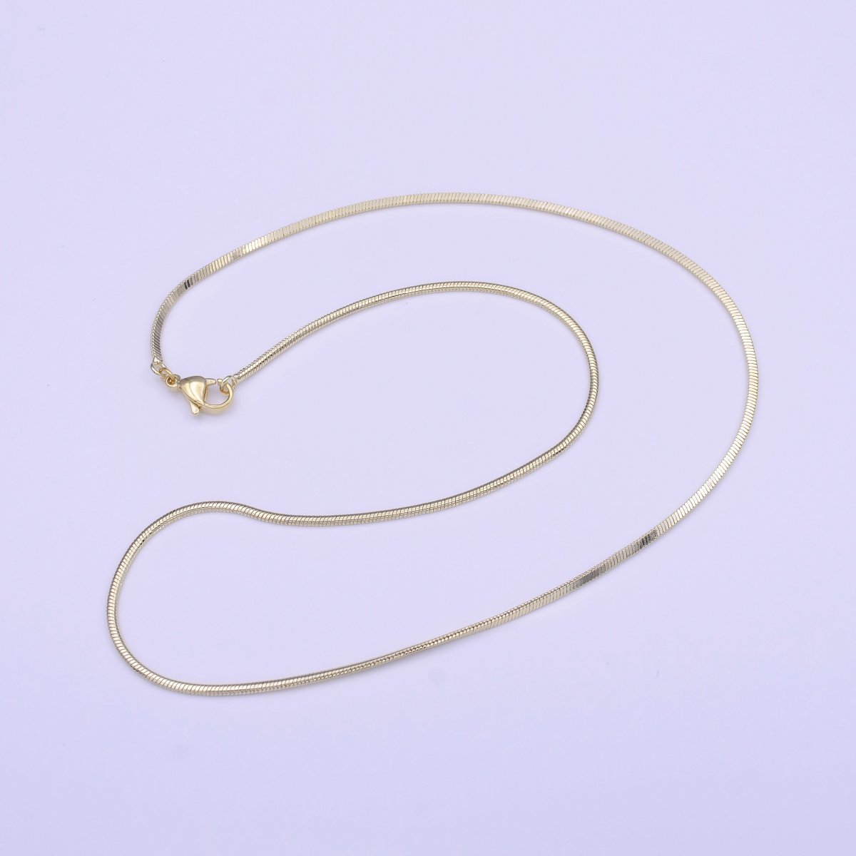 14K Gold Filled Dainty 1.5mm Omega 18 Inch Chain Necklace w. Lobster Clasps Closure | WA-1456 Clearance Pricing