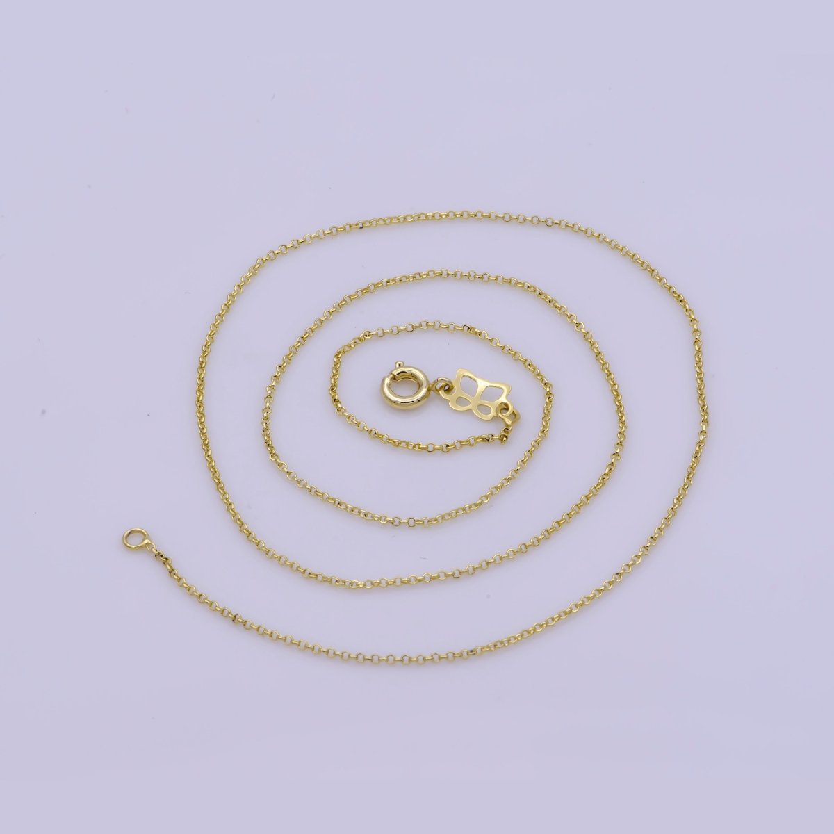 14K Gold Filled Dainty 1mm Rolo 18 Inch Layering Chain Necklace w. Spring Ring | WA-388 Clearance Pricing
