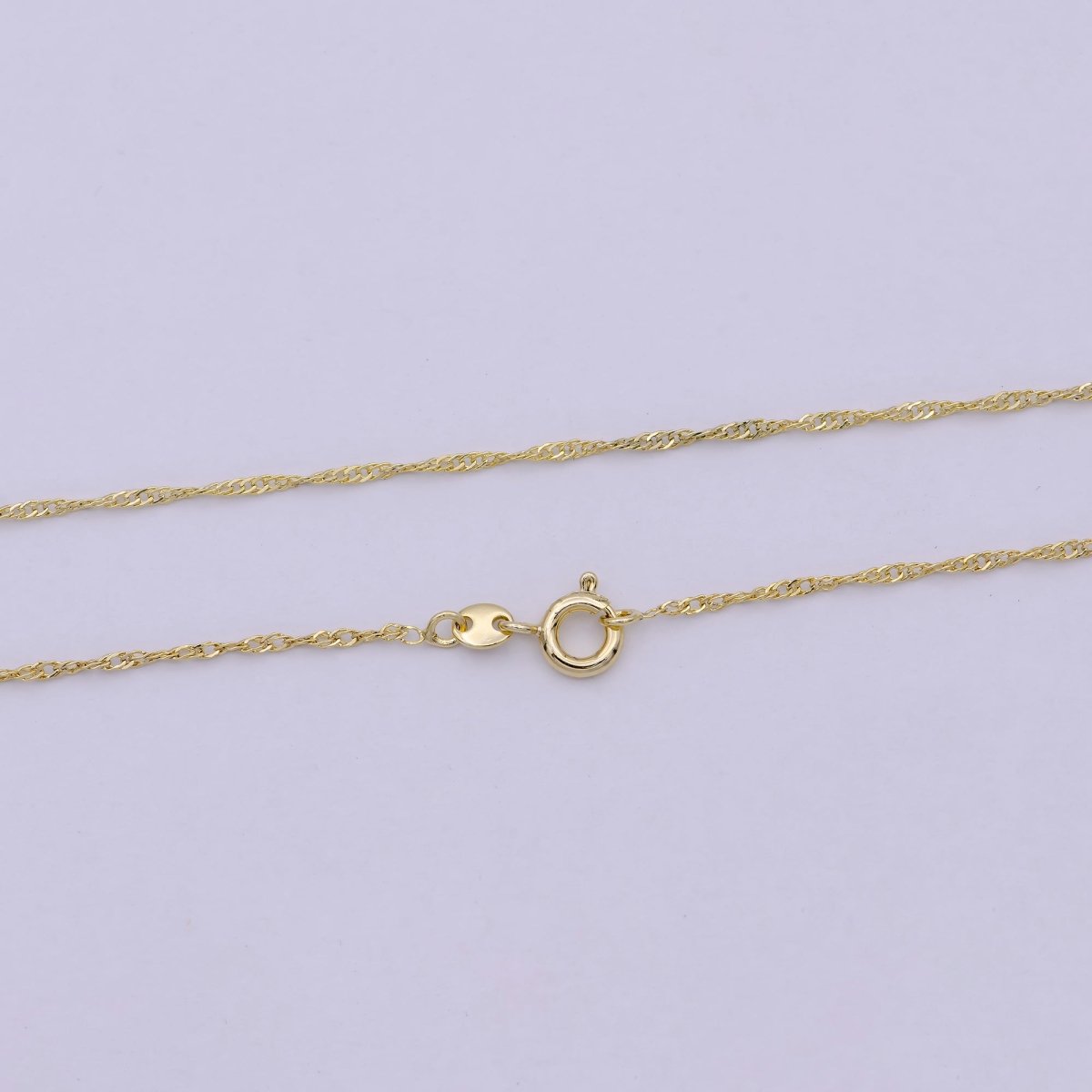 OS 14K Gold Filled Diamond Cut Singapore Chain Necklace 1.4mm Thin Dainty Chain, Gold Layer Chain | WA-541 Clearance Pricing