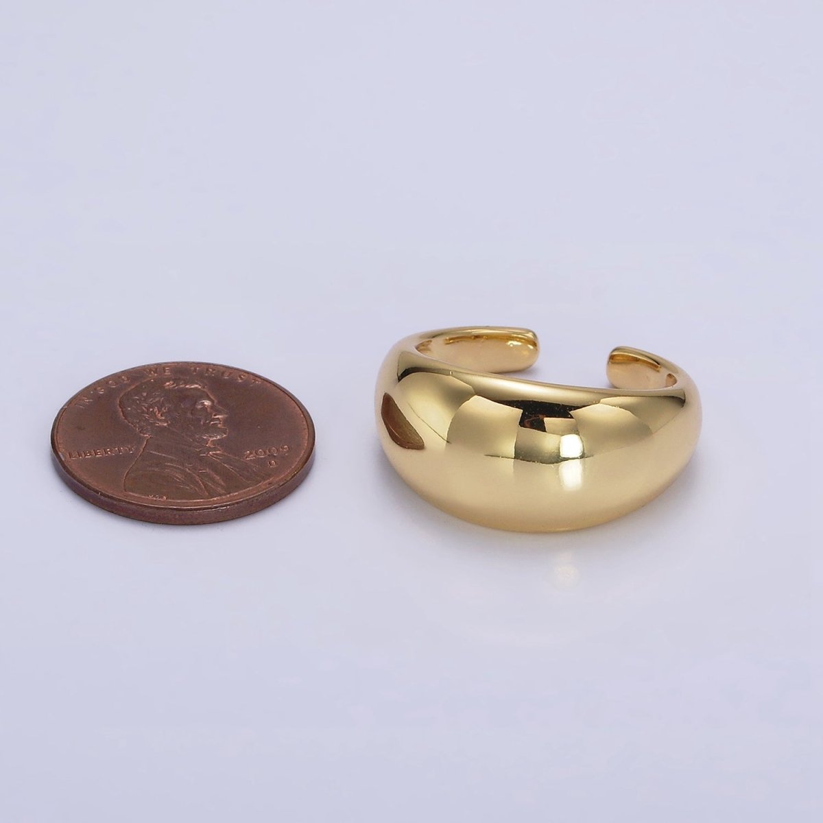 14K Gold Filled Dome Minimalist Band Statement Ring | O-572