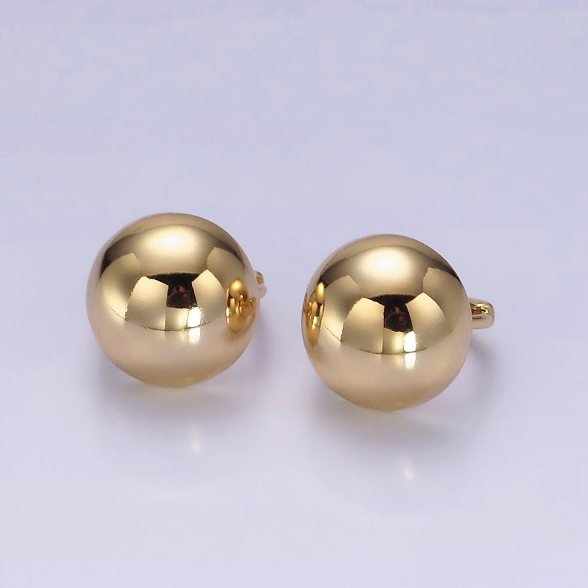 14K Gold Filled Dome Round Bead Minimalist 12mm Huggie Earrings | AE874