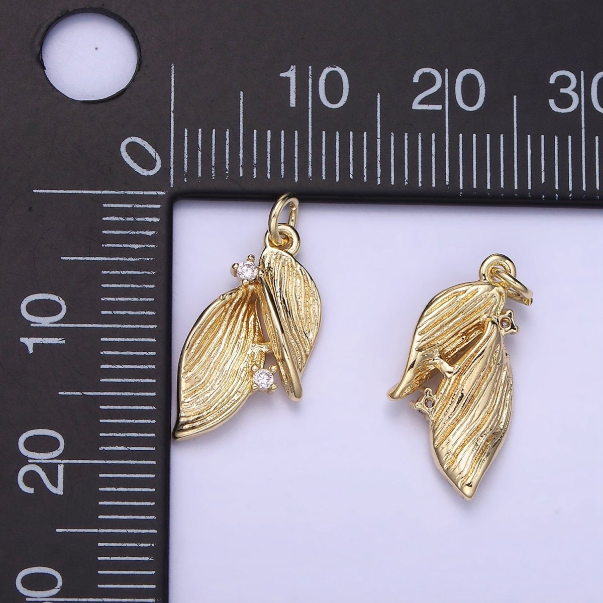 14K Gold Filled Double Leaf Charm | AG-676