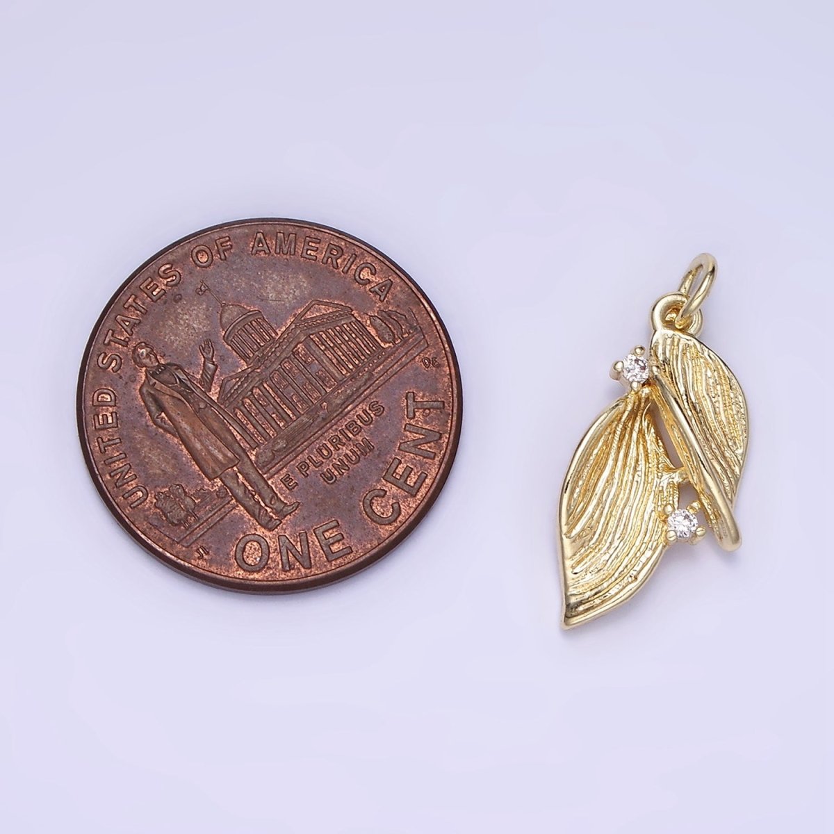 14K Gold Filled Double Leaf Charm | AG-676