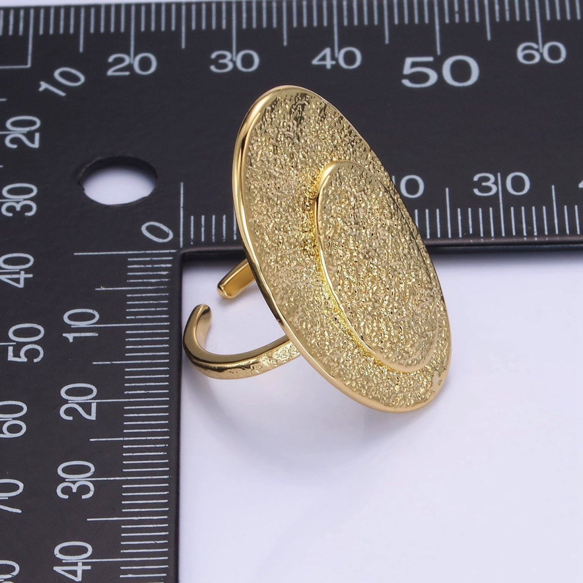 14K Gold Filled Double Oval Hammered Ring | O1321