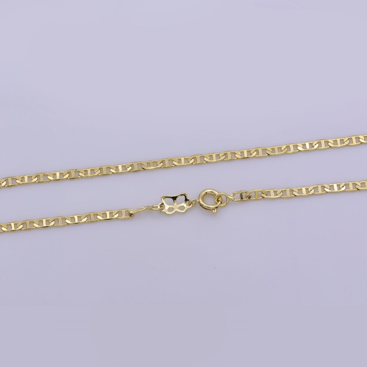 14K Gold Filled Edged Mariner Unisex 16 Inch Choker Chain Necklace | WA-391 Clearance Pricing