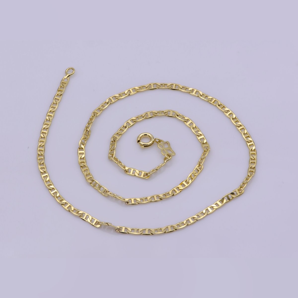14K Gold Filled Edged Mariner Unisex 16 Inch Choker Chain Necklace | WA-391 Clearance Pricing