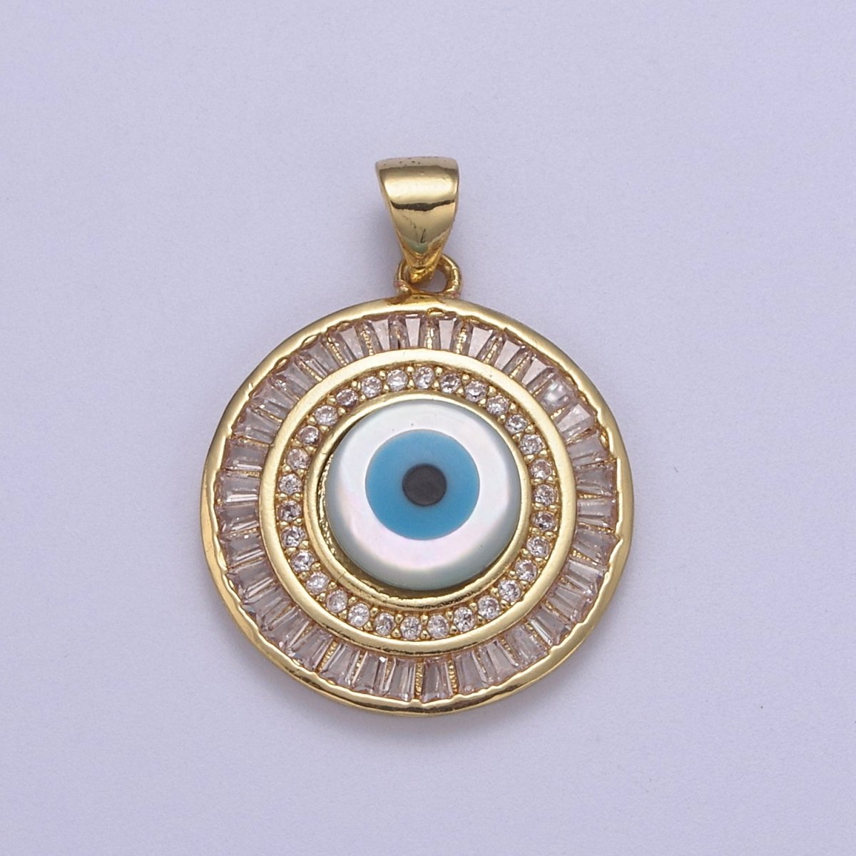 14k Gold Filled Evil Eye Charm Micro Pave Evil Eye Pendant For Talisman Amulet Jewelry Making Dangle Jewelry H-780