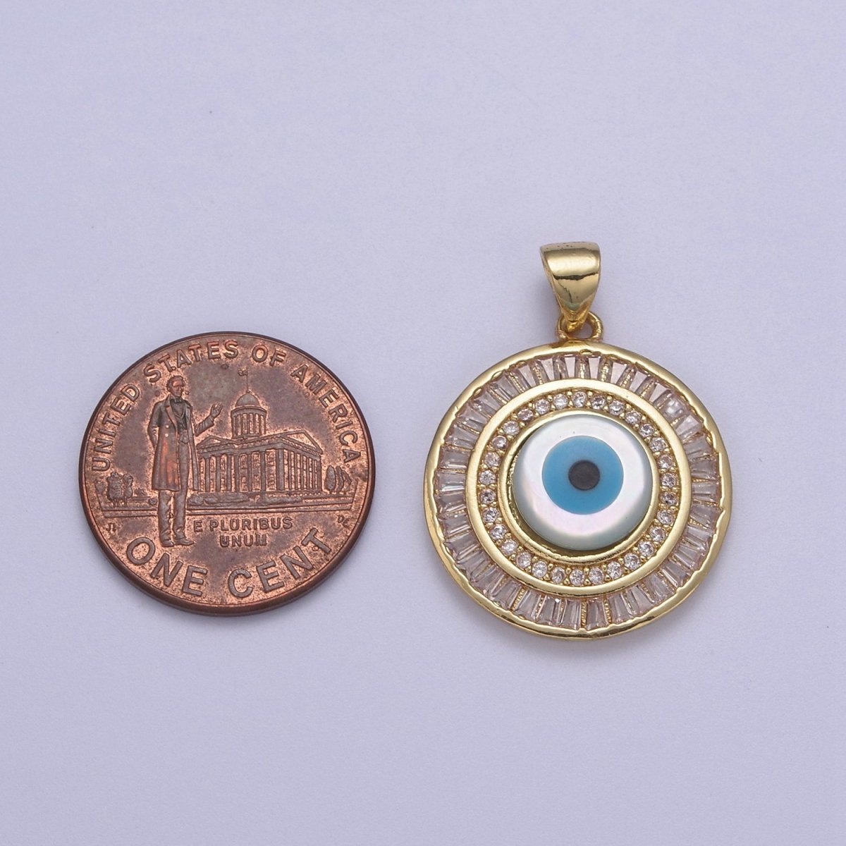 14k Gold Filled Evil Eye Charm Micro Pave Evil Eye Pendant For Talisman Amulet Jewelry Making Dangle Jewelry H-780