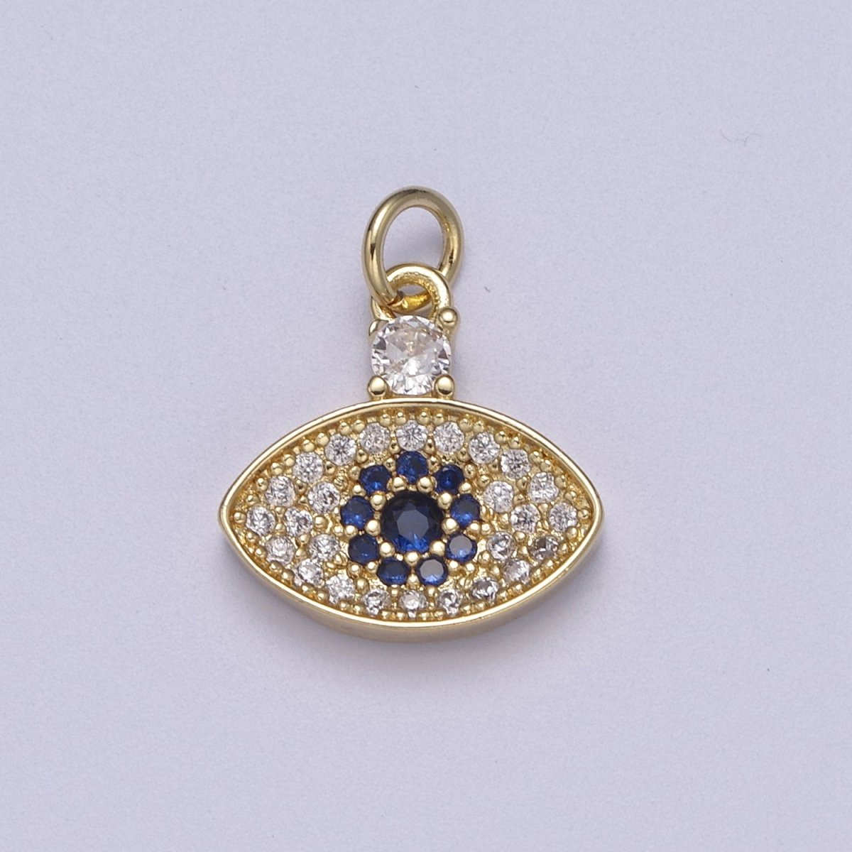 14K Gold Filled Evil Eye Pendant, Dainty Gold Eye Charm Jewelry, Good Luck, Amulet, Protection Pendant N-332