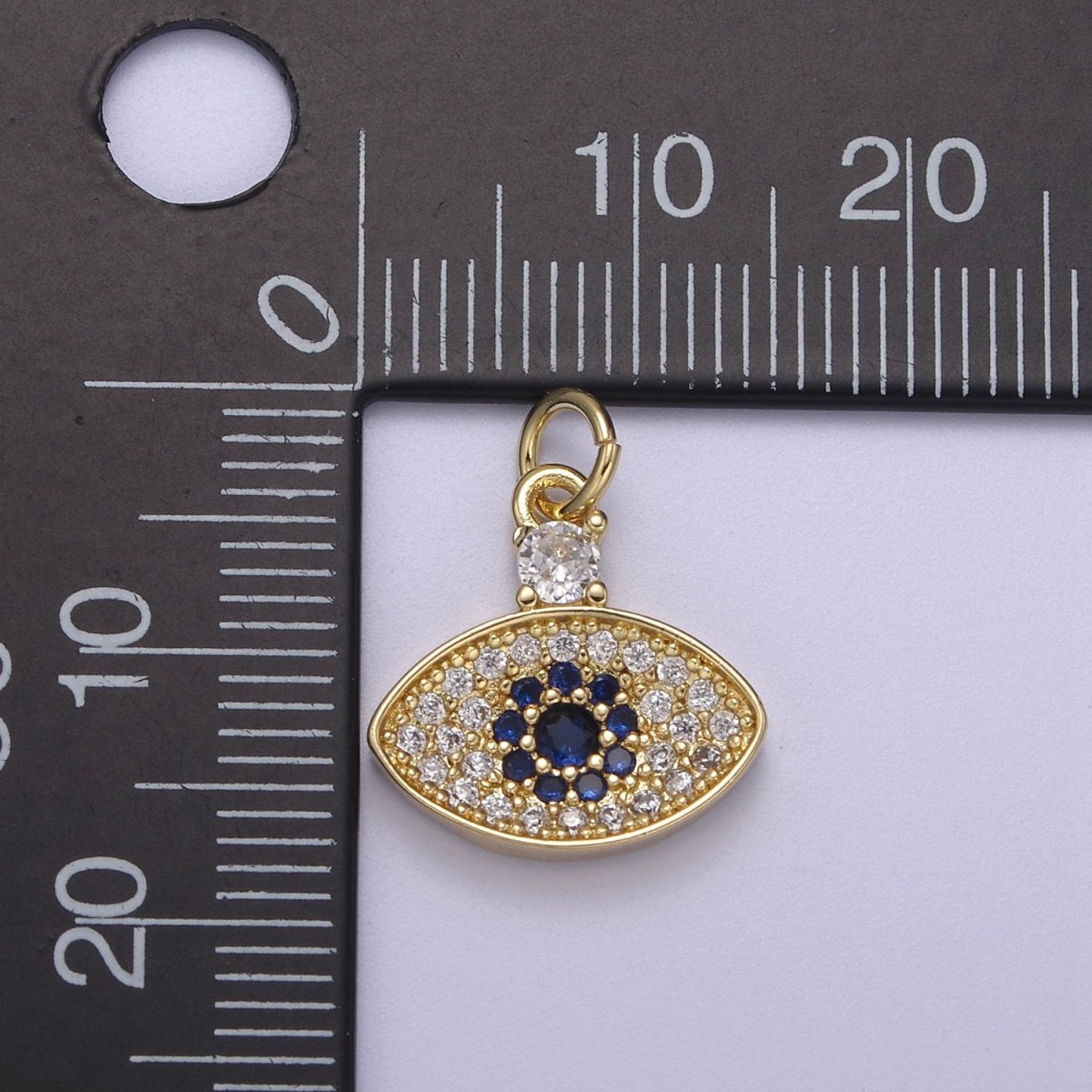 14K Gold Filled Evil Eye Pendant, Dainty Gold Eye Charm Jewelry, Good Luck, Amulet, Protection Pendant N-332