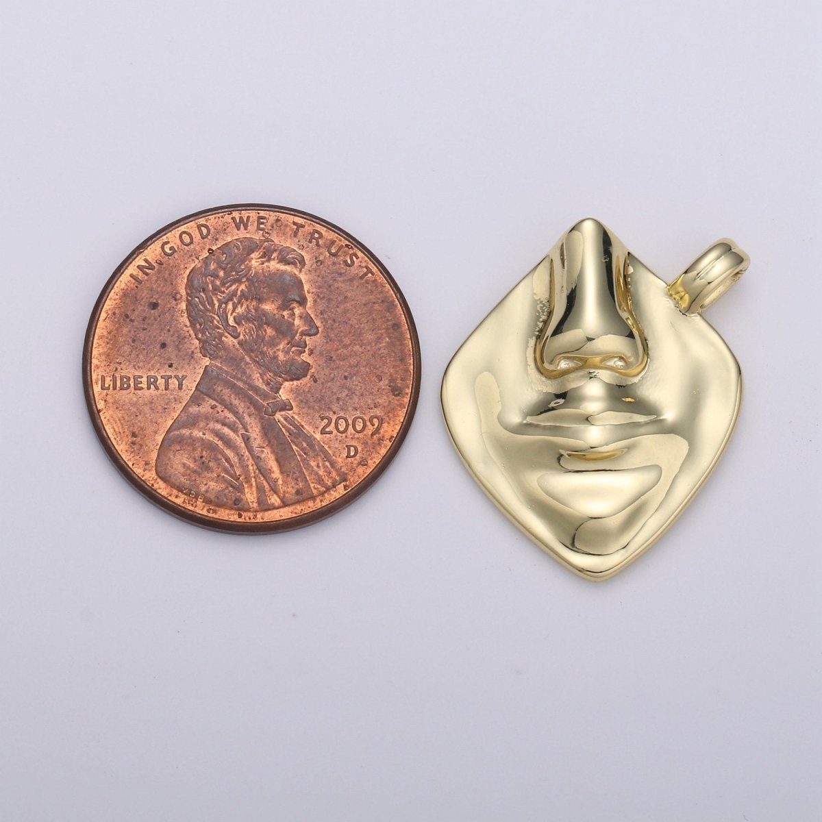 14k Gold Filled Face Charm Necklace pendants, Silhouette Charms Cameo Pendant Abstract Face Medallion Charm for Necklace Supply I-867