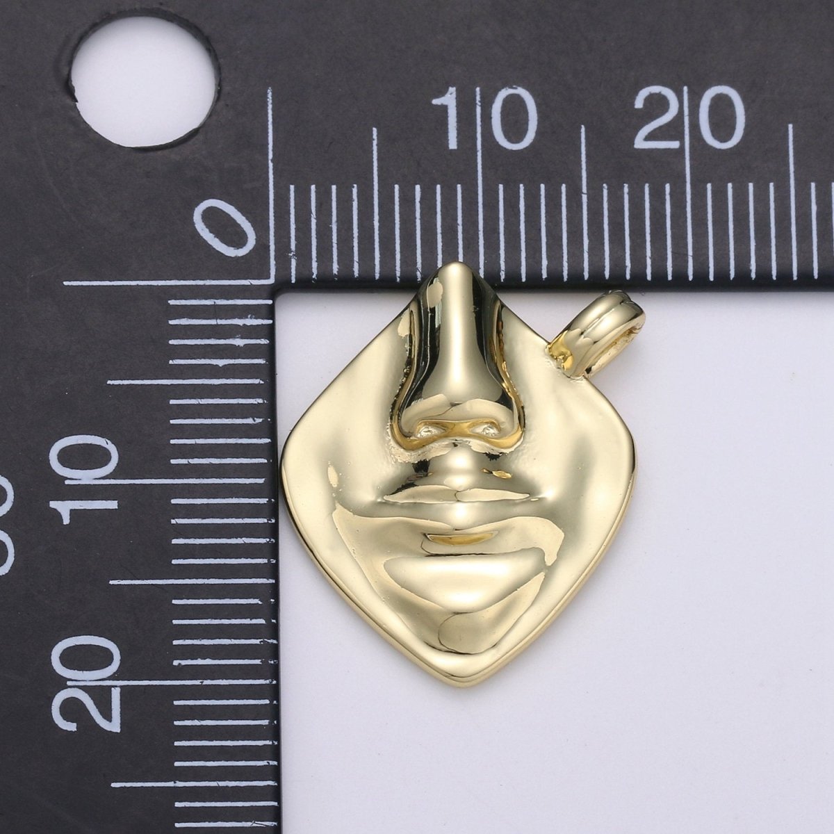 14k Gold Filled Face Charm Necklace pendants, Silhouette Charms Cameo Pendant Abstract Face Medallion Charm for Necklace Supply I-867