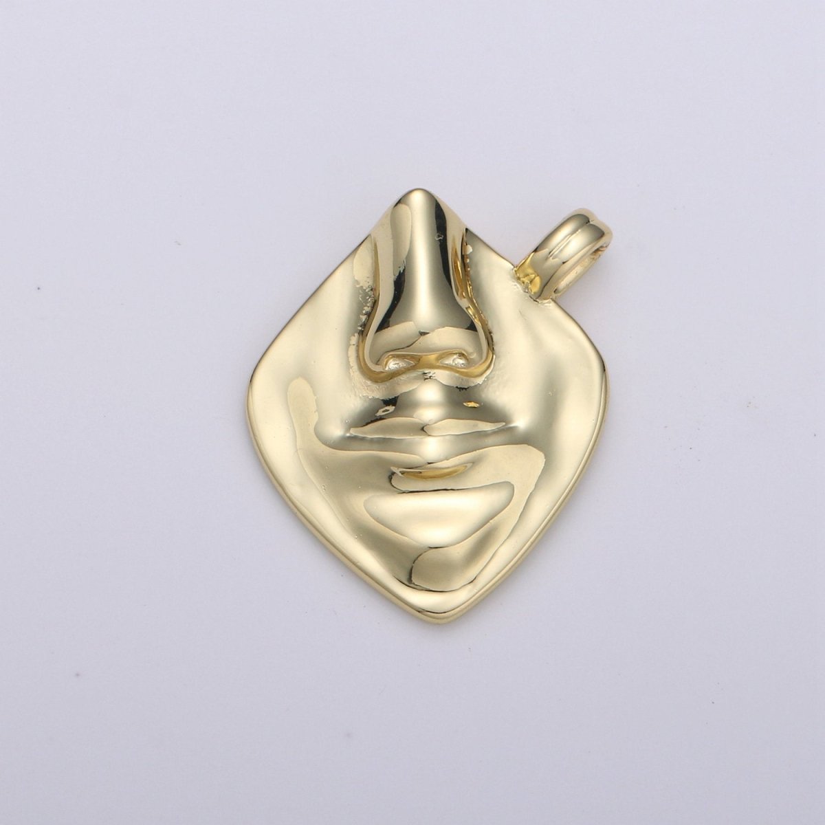 14k Gold Filled Face Charm Necklace pendants, Silhouette Charms Cameo Pendant Abstract Face Medallion Charm for Necklace Supply I-867