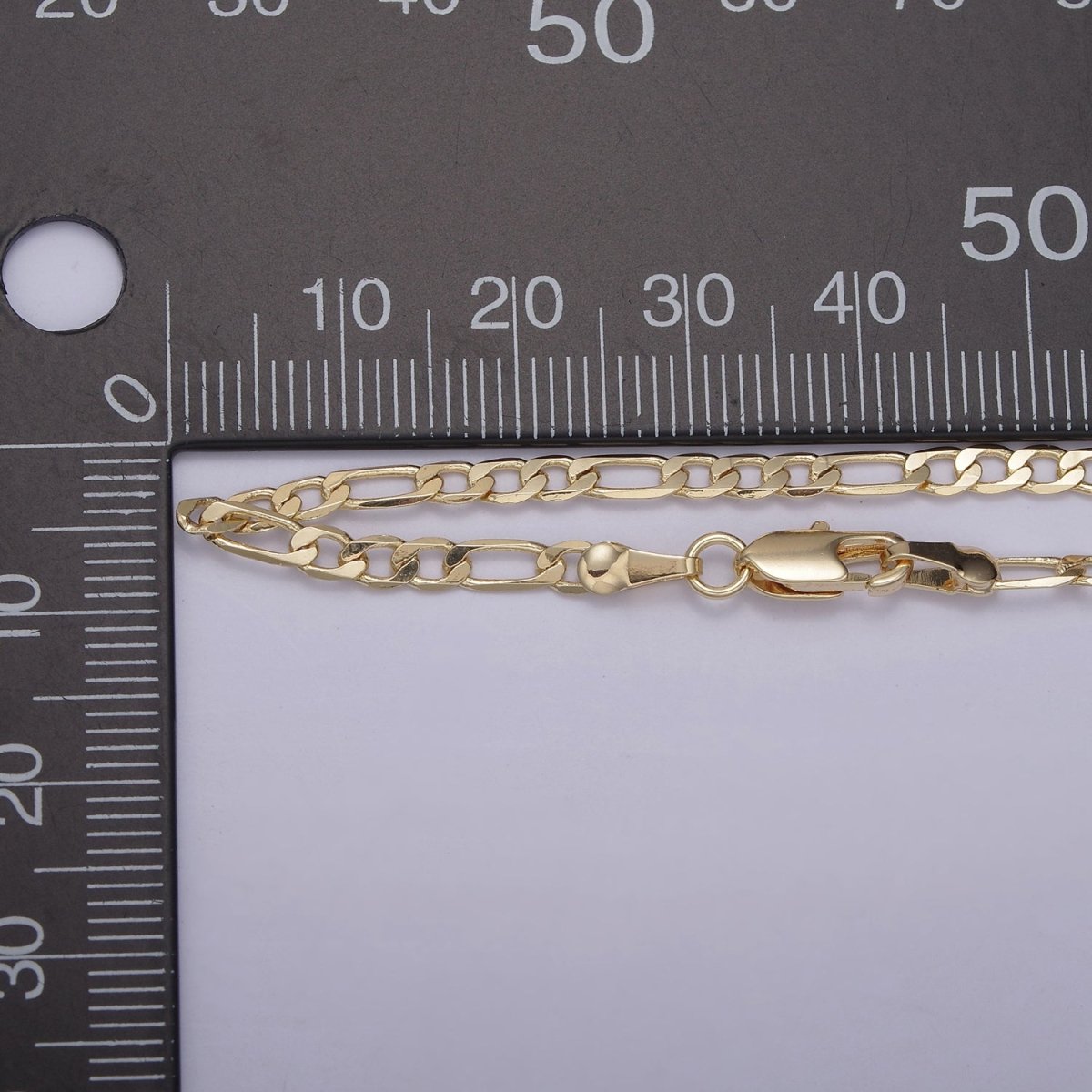 14K Gold Filled Figaro Necklace • Minimalist Necklace Chain • Unisex Figaro Chain • Figaro 16" 18" 20" Chains Ready to Wear | WA-666 WA-676 WA-677 Clearance Pricing