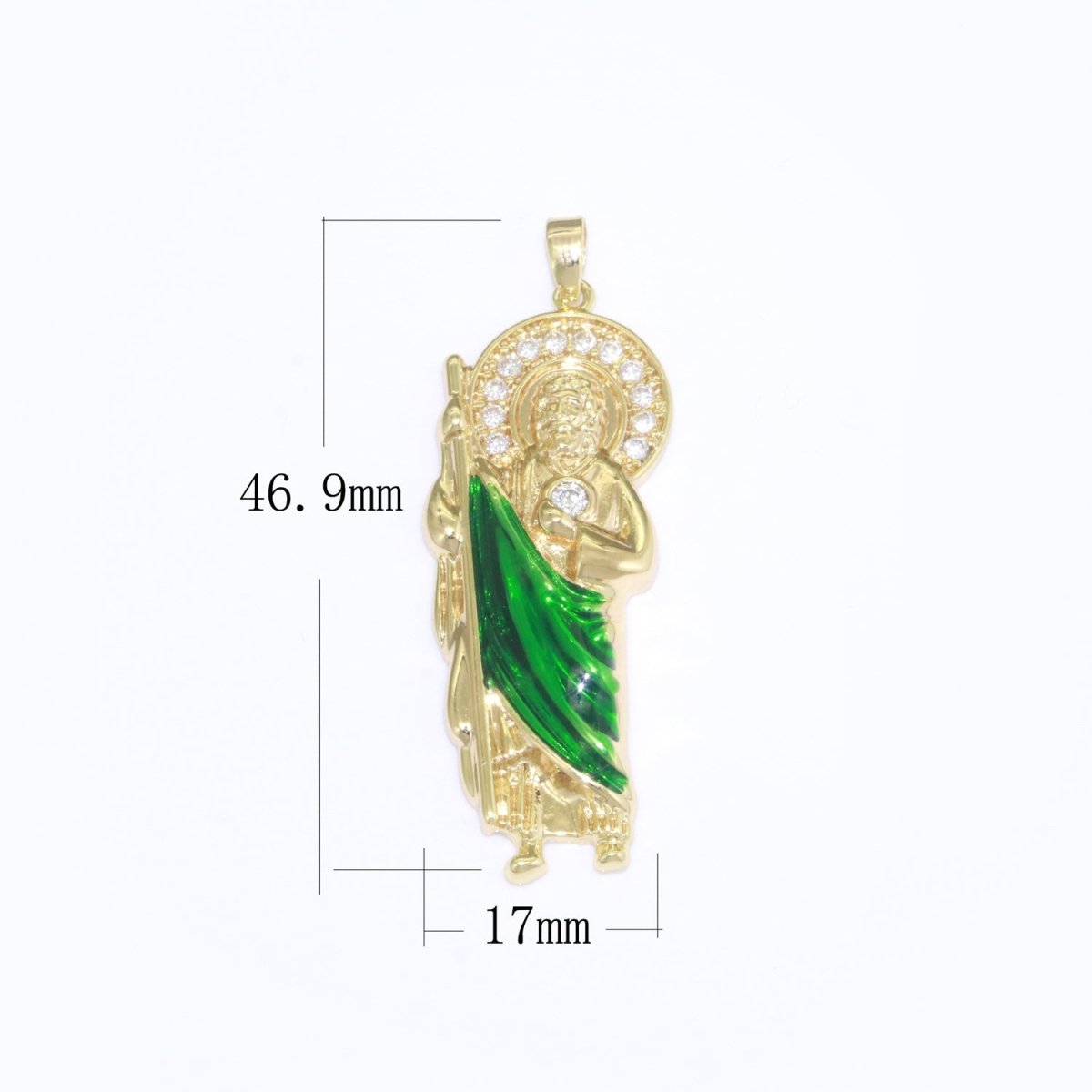 14K Gold Filled Figure San Judas Charm Saint Jude Pendant Hope Saint Pendant N-1332