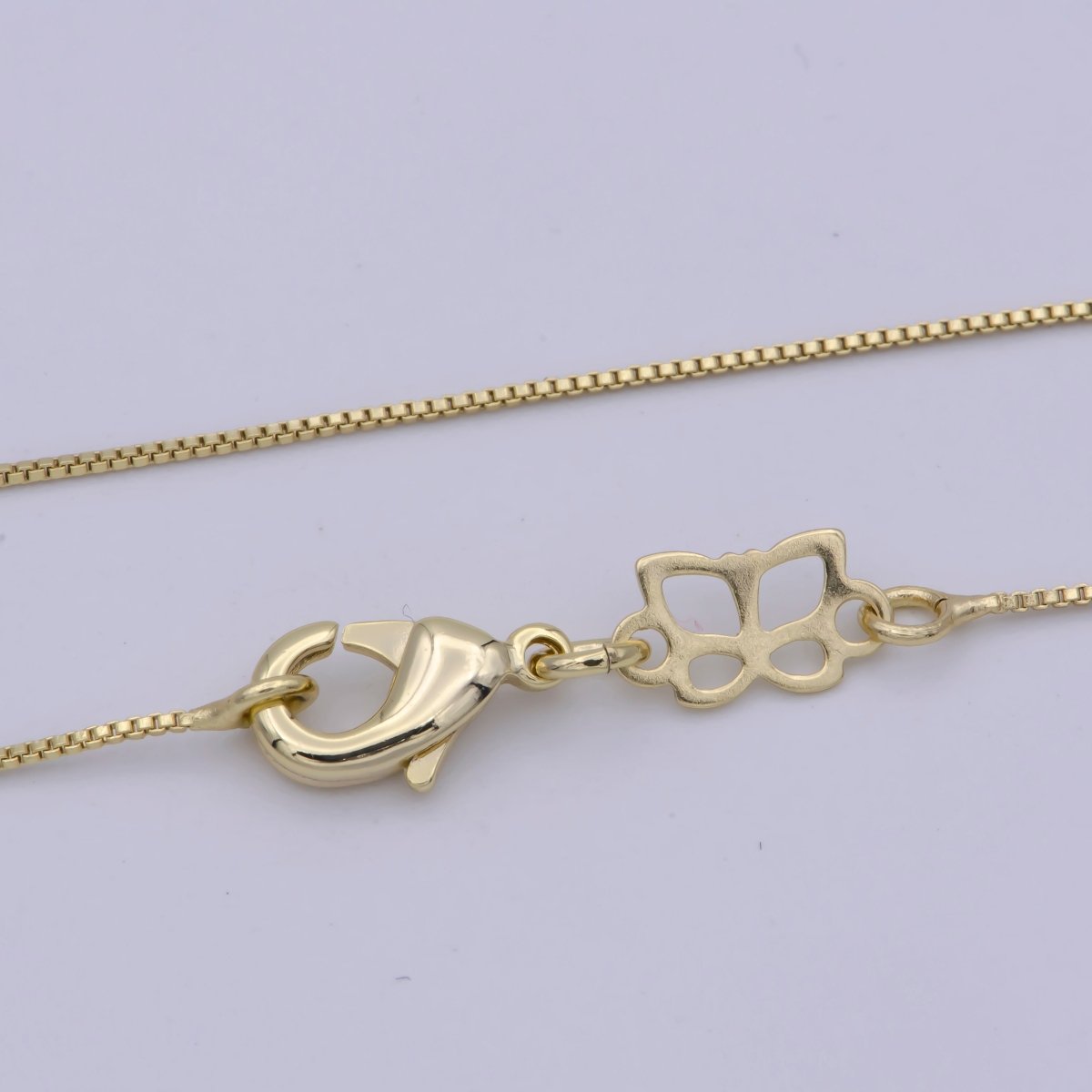 14K Gold Filled Fine 0.6mm Dainty Box 18 Inch Layering Chain Necklace | WA-421