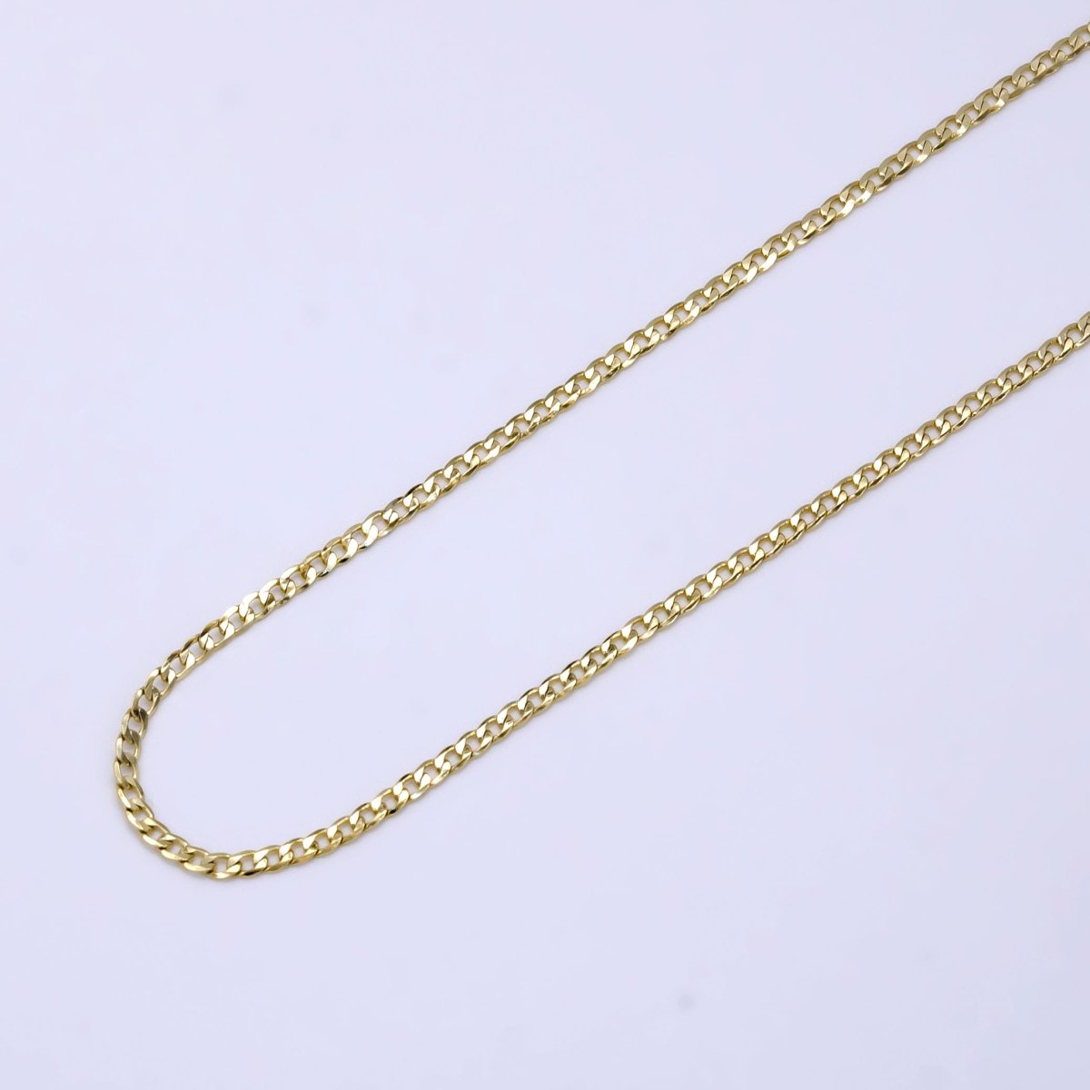 14K Gold Filled Flat Curb Link 1.7mm 18 Inch / 19.6 Inch Layering Chain Necklace | WA-2320 Clearance Pricing