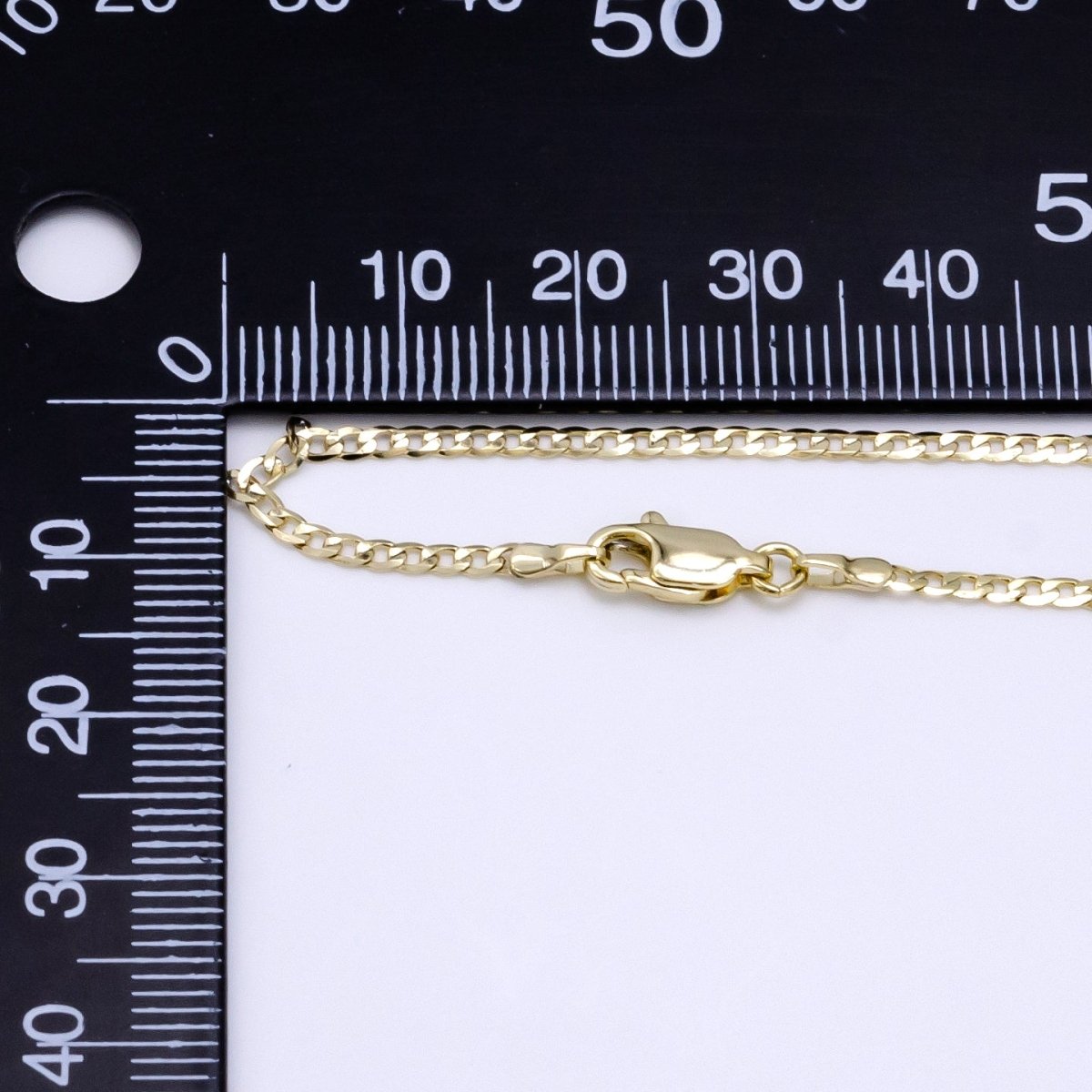 14K Gold Filled Flat Curb Link 1.7mm 18 Inch / 19.6 Inch Layering Chain Necklace | WA-2320 Clearance Pricing