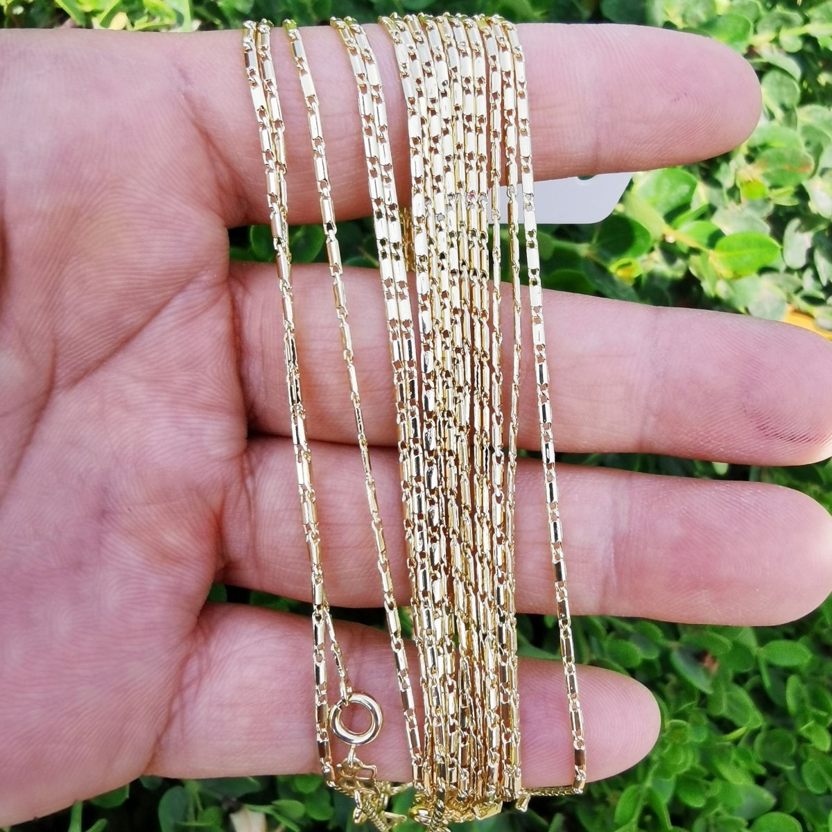 14K Gold Filled Flat Unique Link Scroll Dainty 1.5mm Layering 18 Inch Chain Necklace | WA-201 Clearance Pricing