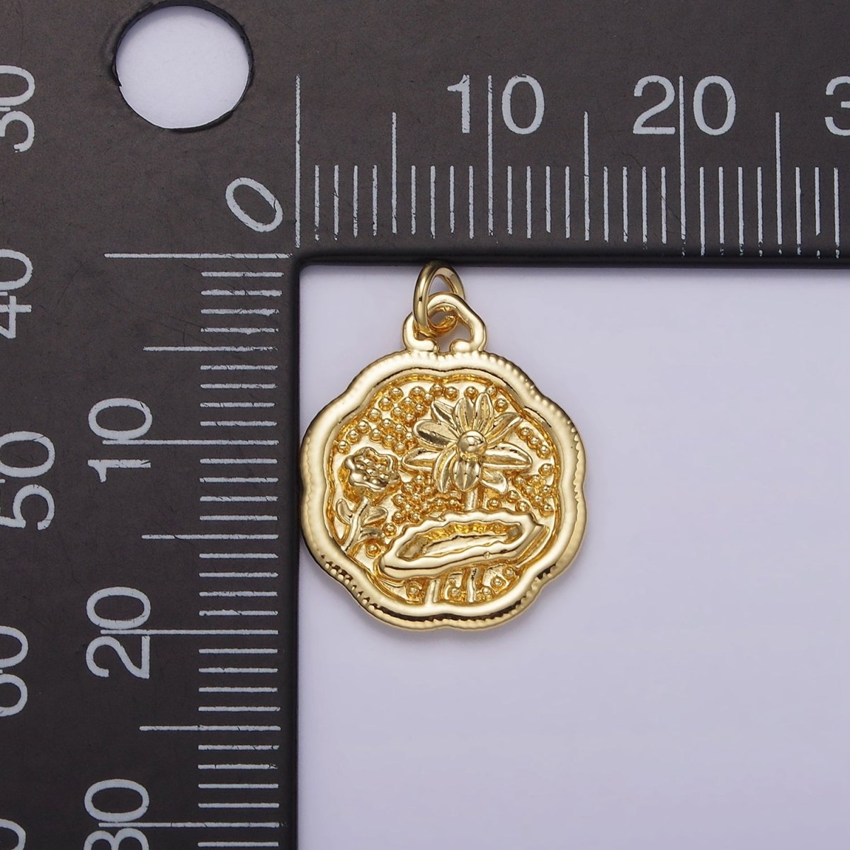 14K Gold Filled Flower Oasis Nature Beaded Charm | AG275