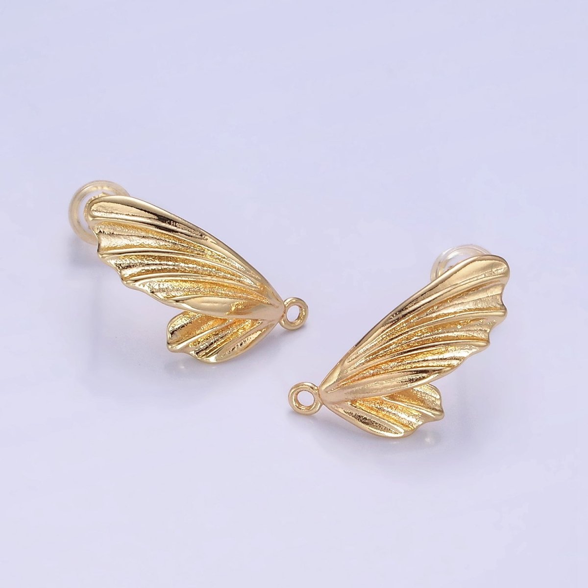 14K Gold Filled Foil Wings Loop Drop Stud Earrings Findings Set | Z706