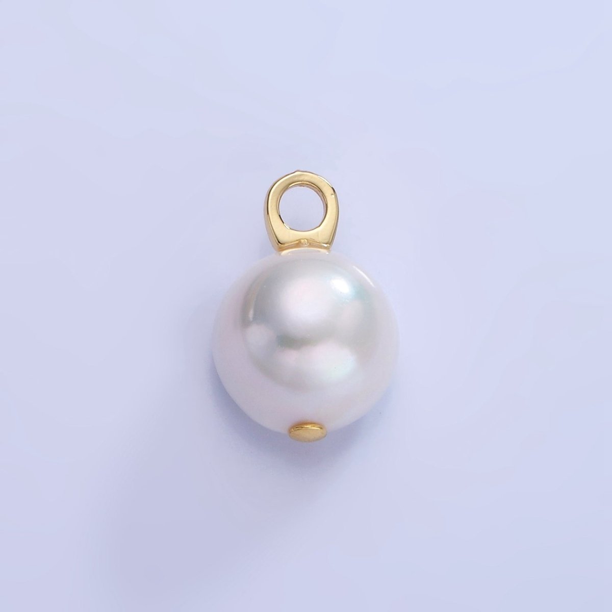 14K Gold Filled Freshwater Pearl Button Drop Pendant | P1715