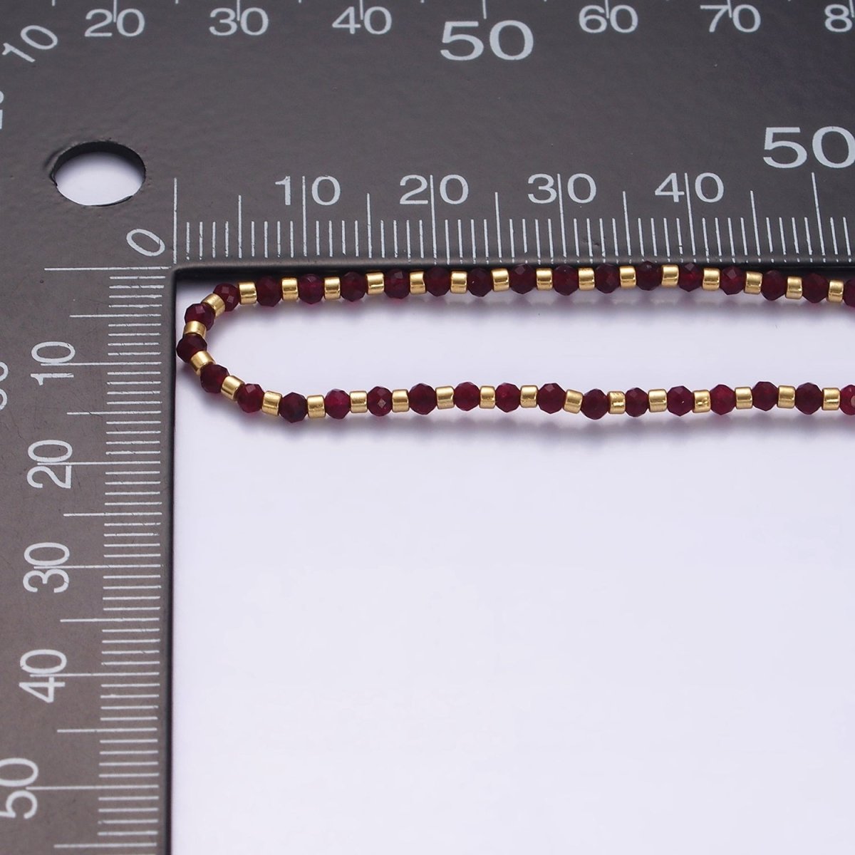 14K Gold Filled Garnet Multifaceted Red Rope Adjustable Friendship Bracelet | WA-2016 - WA-2164 Clearance Pricing