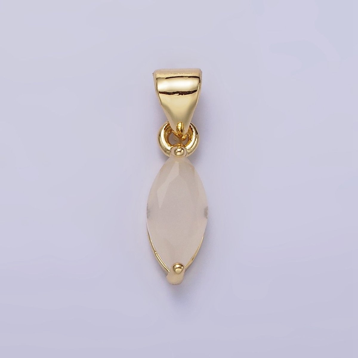14K Gold Filled Green, Fuchsia, Olive, Red, Vermillion, Yellow, Blue, Purple, White Clear CZ Marquise Pendant | AA666 - AA675