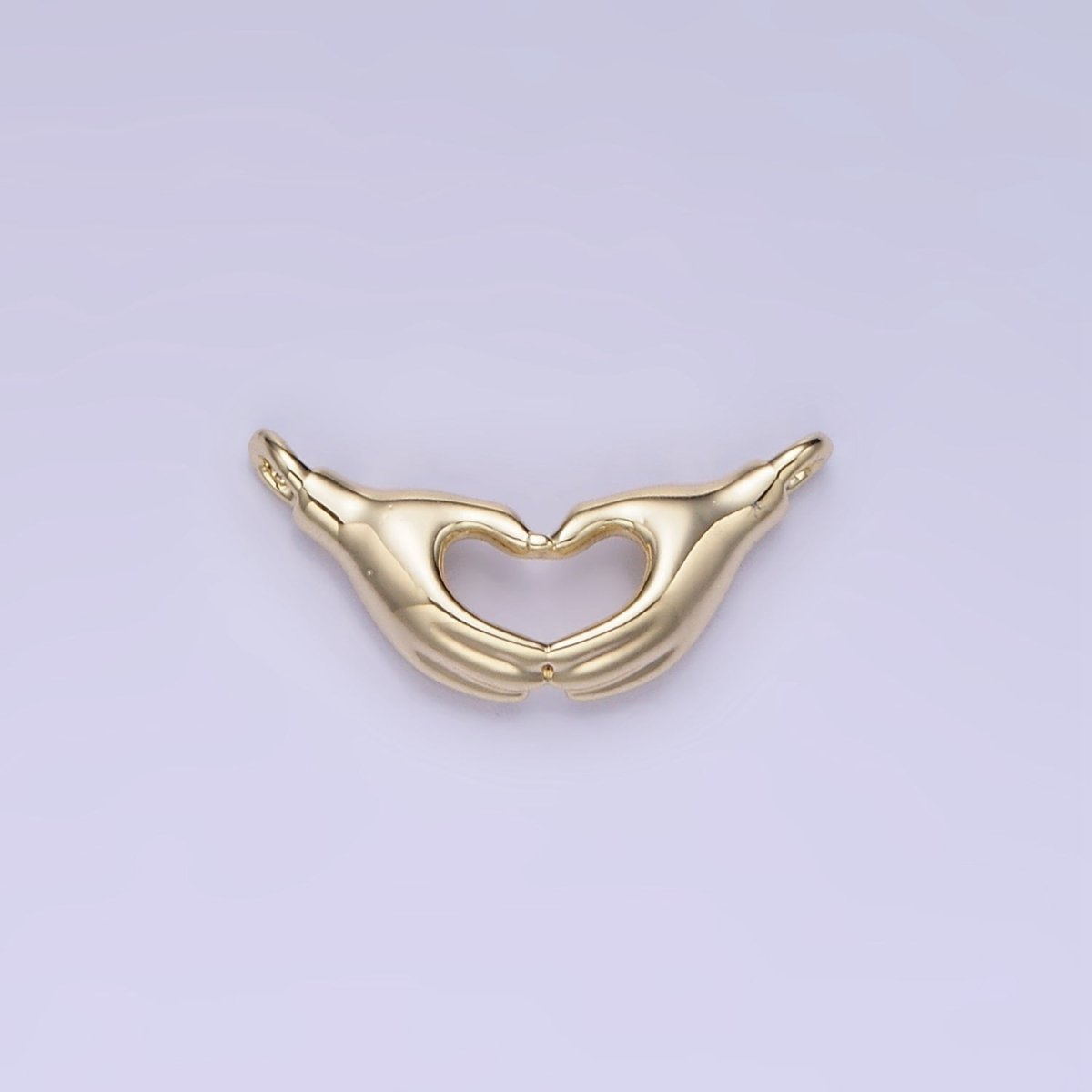 14K Gold Filled Heart Charm Hand Gesture Charm Connector | G273