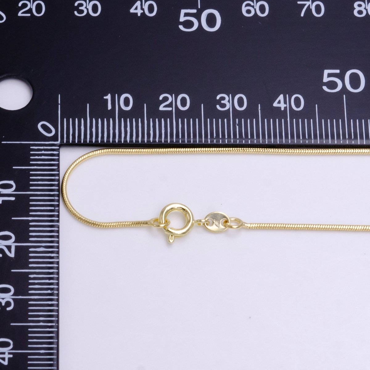 14k Gold Filled Herringbone Chain Necklace - Dainty 1mm Gold Snake Chain - 18 Inches Layering Necklace Ready To Wear w/ Lobster Clasp | WA-413 Clearance Pricing
