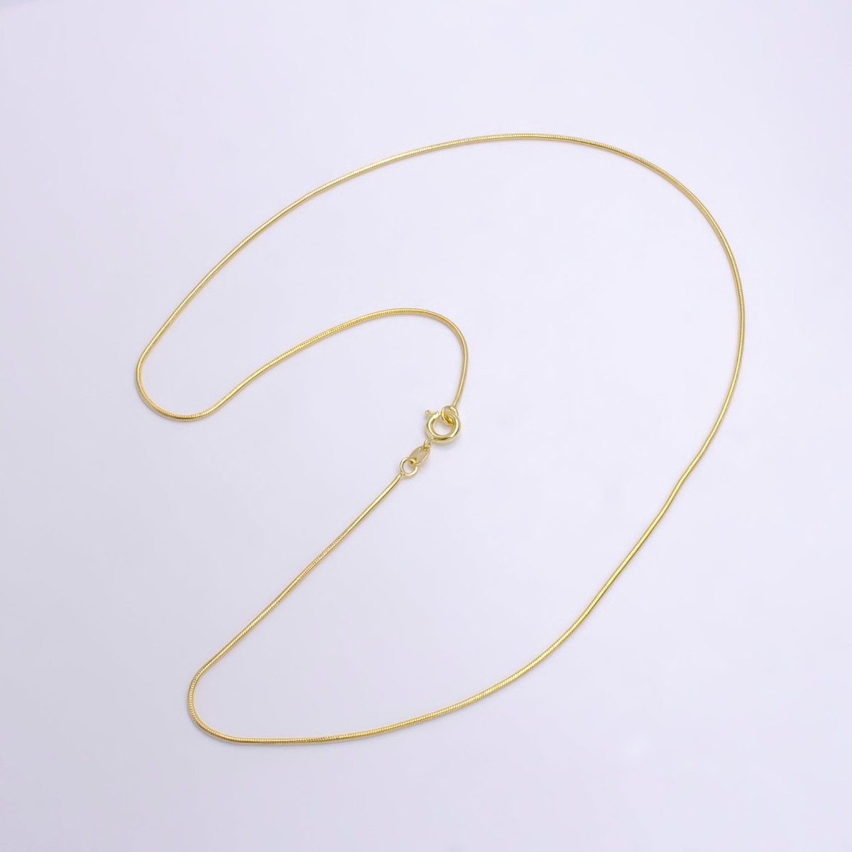 14k Gold Filled Herringbone Chain Necklace - Dainty 1mm Gold Snake Chain - 18 Inches Layering Necklace Ready To Wear w/ Lobster Clasp | WA-413 Clearance Pricing