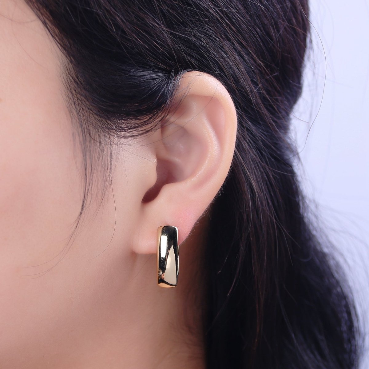 14K Gold Filled Hinged Huggie Earrings Minimalist Hoop Earrings Wholesale Jewelry T-290