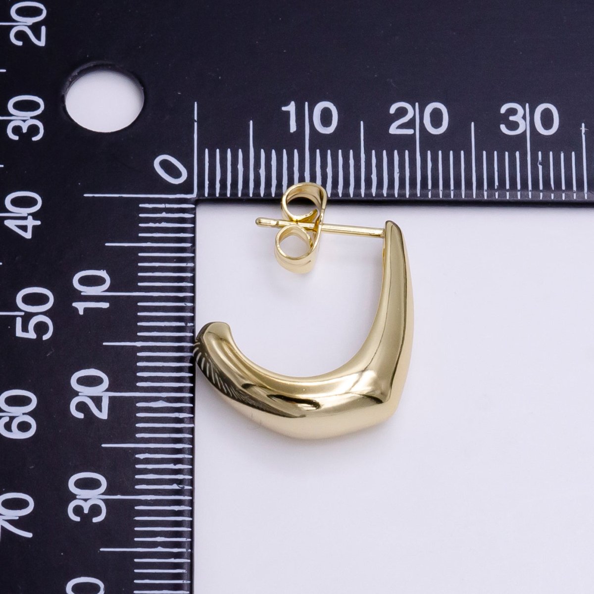 14k Gold Filled hoops Thick Chunky gold hoops gold hoops 20x15mm L Shaped Hoop Q-344