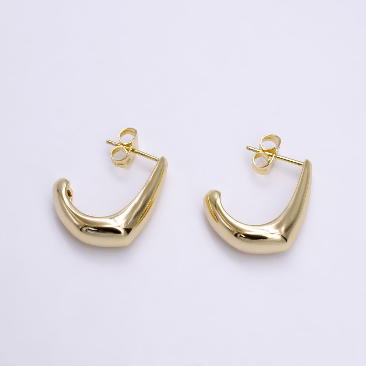 14k Gold Filled hoops Thick Chunky gold hoops gold hoops 20x15mm L Shaped Hoop Q-344
