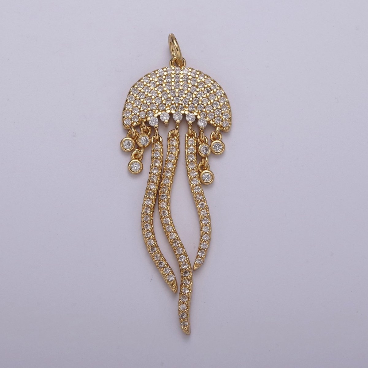 14K Gold Filled Jellyfish Charm Micro Pave Dangle Charm Ocean Lover Pendant Under The Sea Inspired Nautical, Beach Charms N-220 N-221