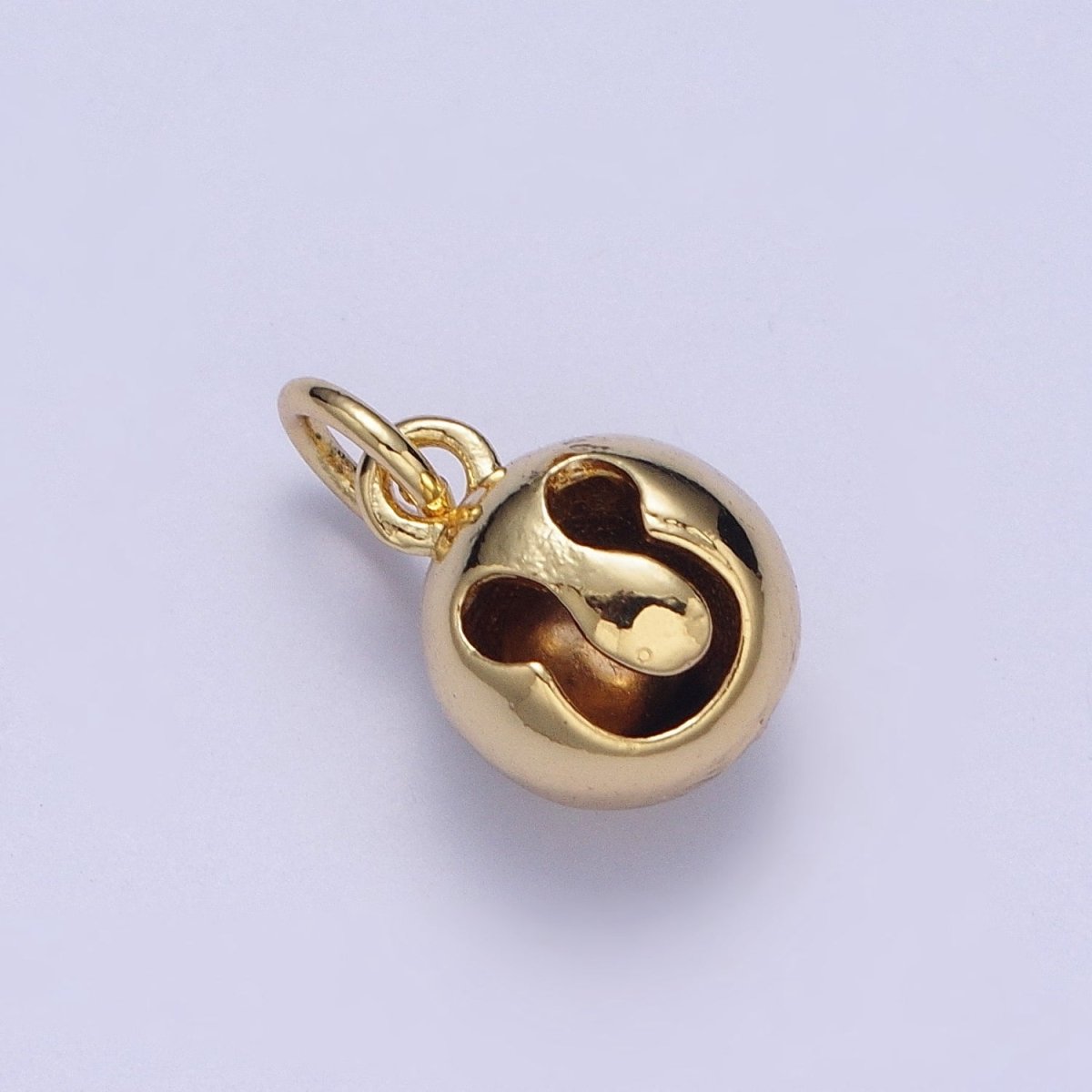 14K Gold Filled Jingle Bell Blue, White Evil Eye Charm of Bell for Amulet Jewelry Making | X-196 X-197