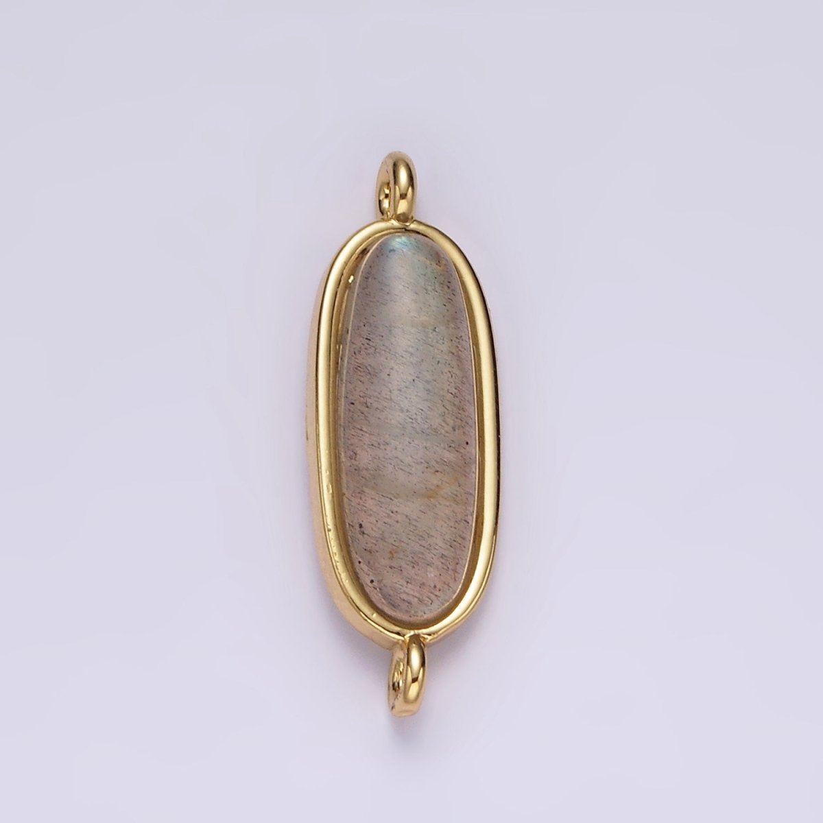 14K Gold Filled Labradorite Oblong Bezel Connector | G-823