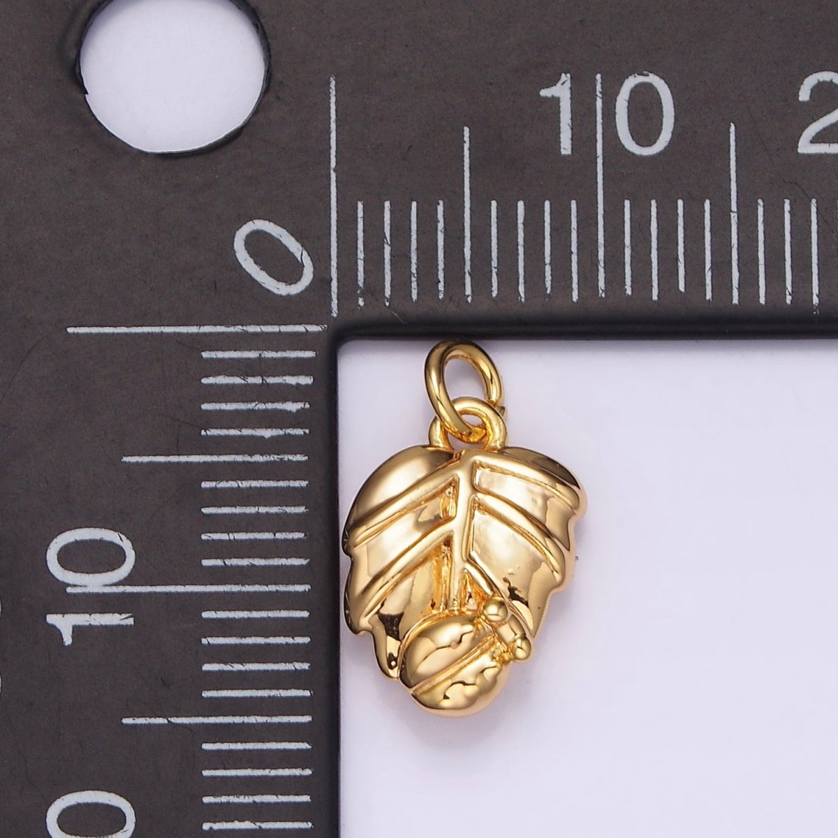 14K Gold Filled Ladybug Palm Leaf Add-On Charm | N-1768
