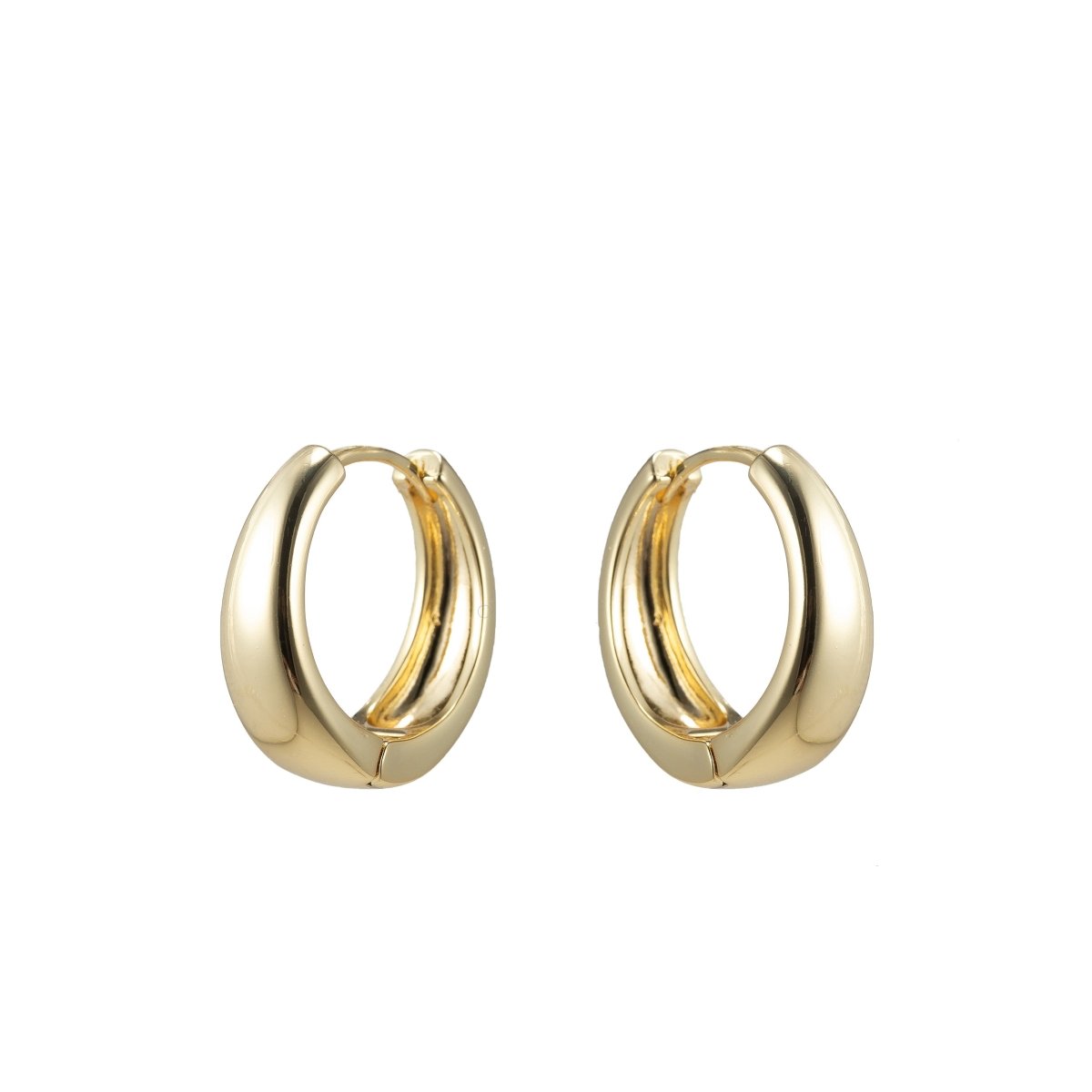 14k Gold Filled Lightweight Round Huggie Earrings 20mm Earring P-185