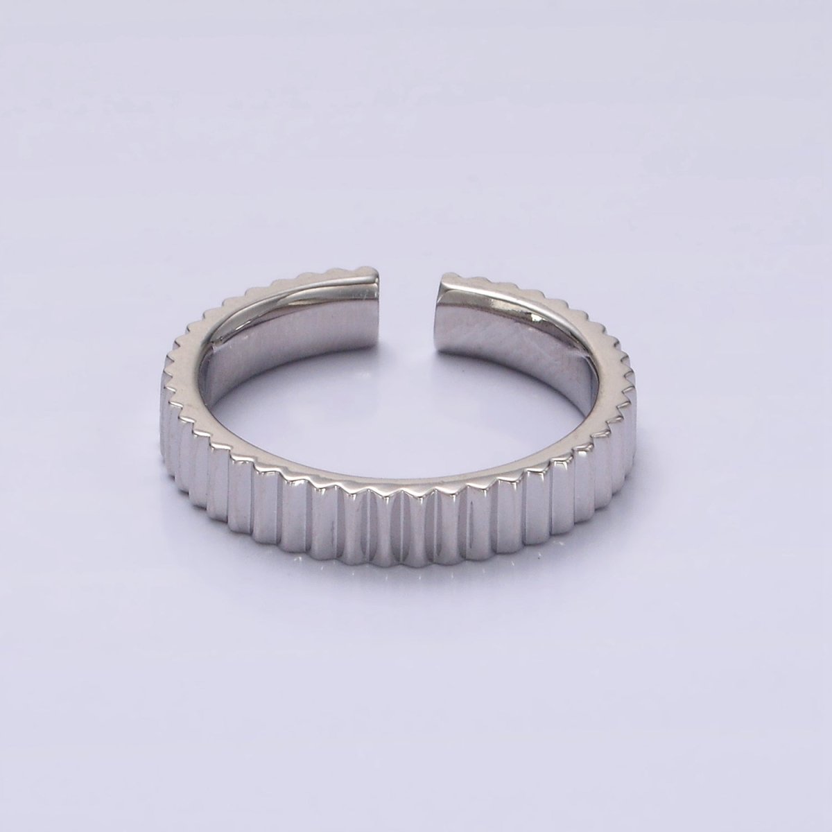 14K Gold Filled Minimalist Lined Ribbed Band Ring in Gold, Silver & Black | O1181 - O1183