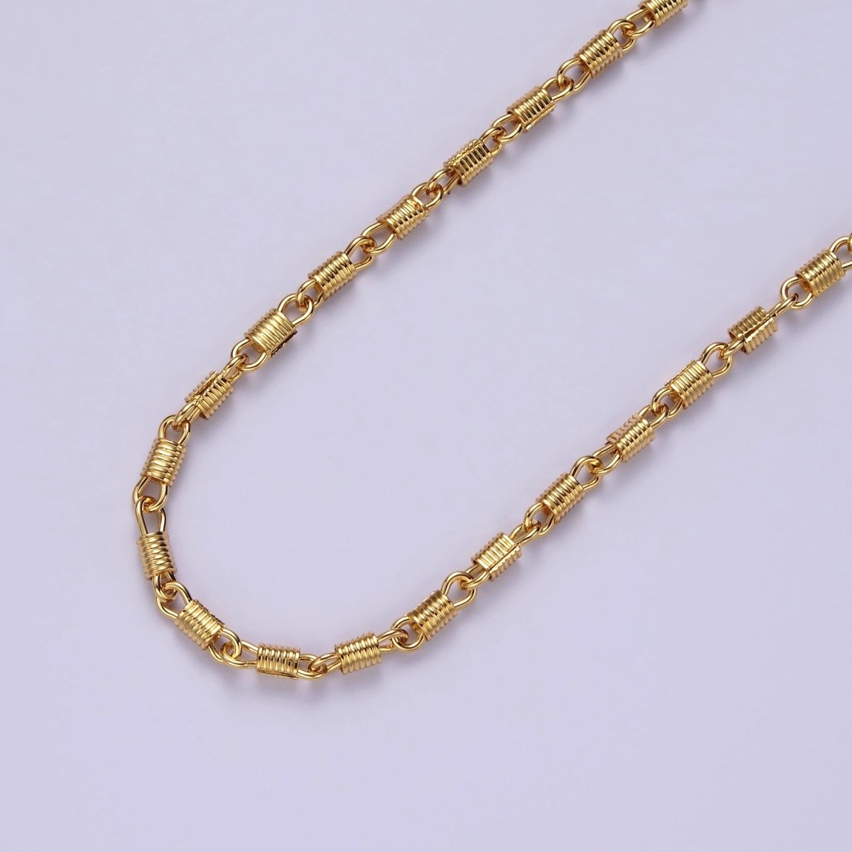 14K Gold Filled Lined Tube Link Designed Unfinished Chain For Jewelry Making | ROLL-1437 Clearance Pricing
