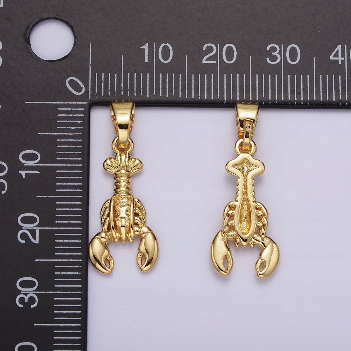14K Gold Filled Lobster Crustacean Sea Animal Pendant | AH044