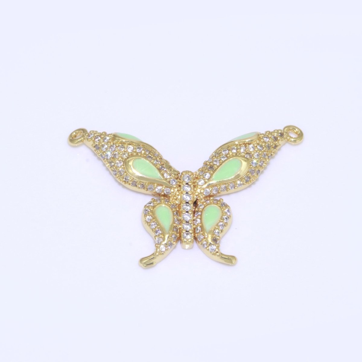 14K Gold Filled Mariposa Butterfly Charm Connector Enamel Butterfly Charm Cubic Zirconia Pendant for Necklace Component Link Connector F-892~F-901