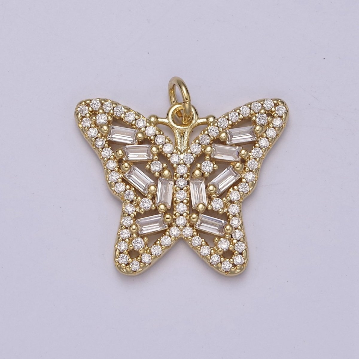 14K Gold Filled Mariposa Pendant Cubic Gold Butterfly Charm C-187