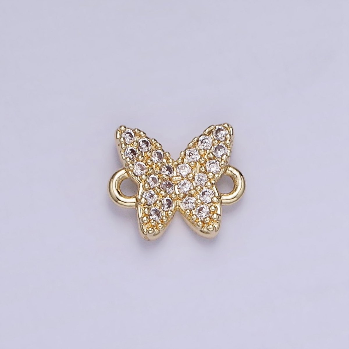14K Gold Filled Micro Paved CZ 7mm Butterfly Insect Connector | G293