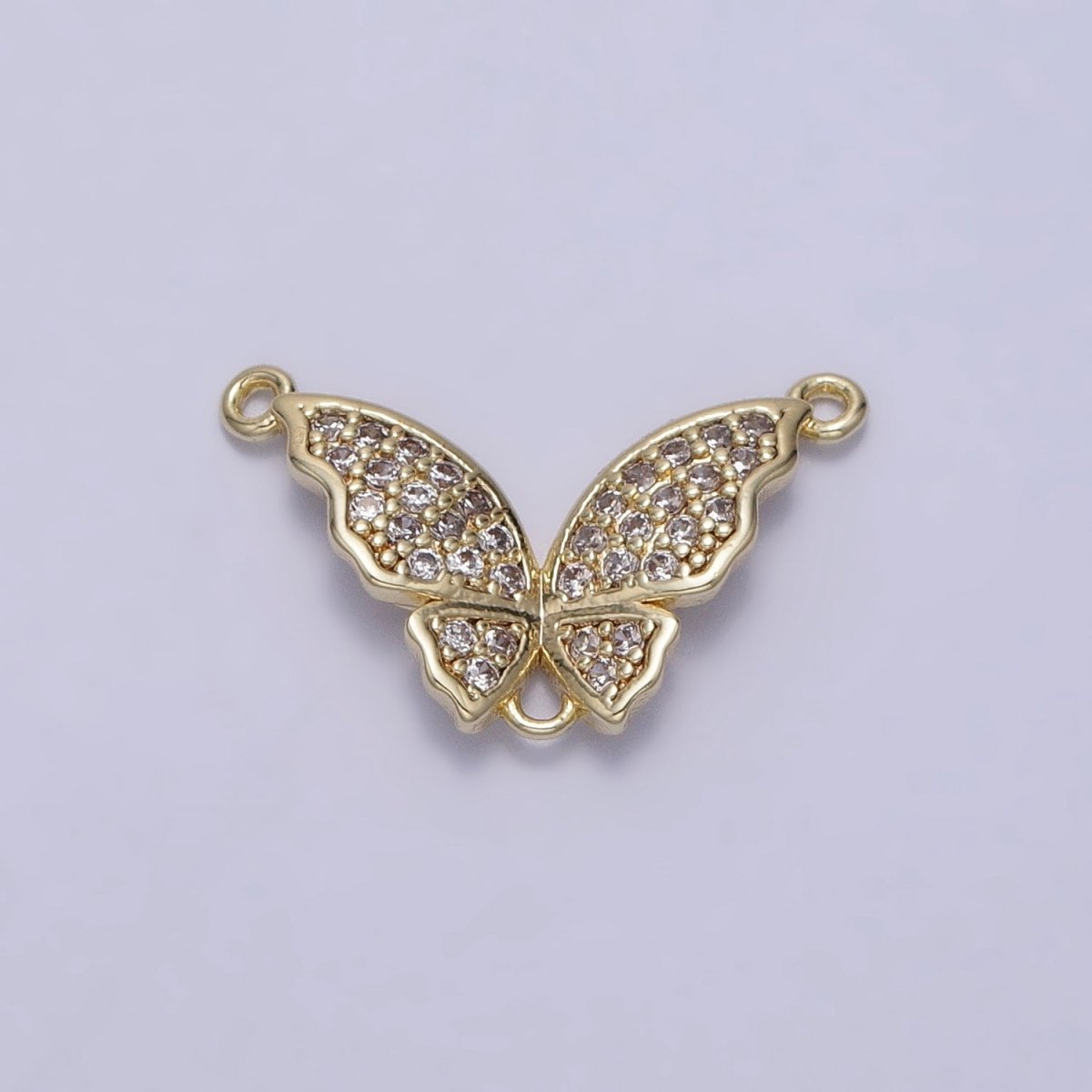 14K Gold Filled Micro Paved CZ Butterfly Triple Loop Connector | Y-880