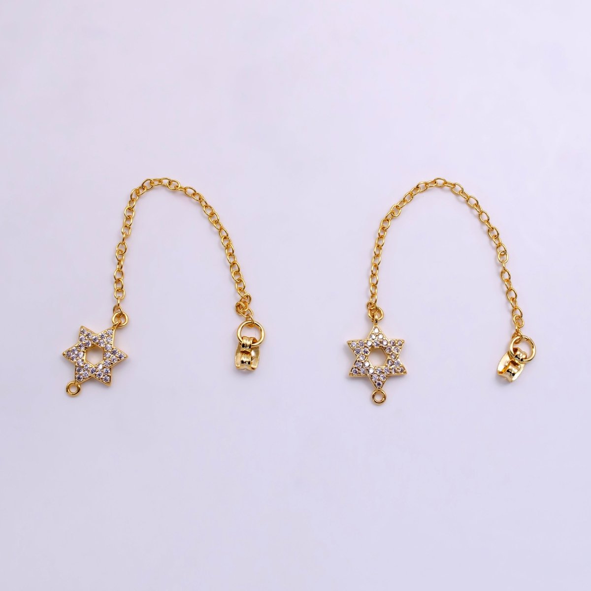 14K Gold Filled Micro Paved CZ Star of David Earring Backing Findings | K188